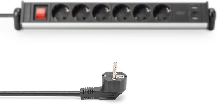 Actual product image Digitus Aluminium socket strip 6-way 2xUSB-A/1xUSB-C (6x, CEE 7/3, USB-A, USB-C, 1.50 m)