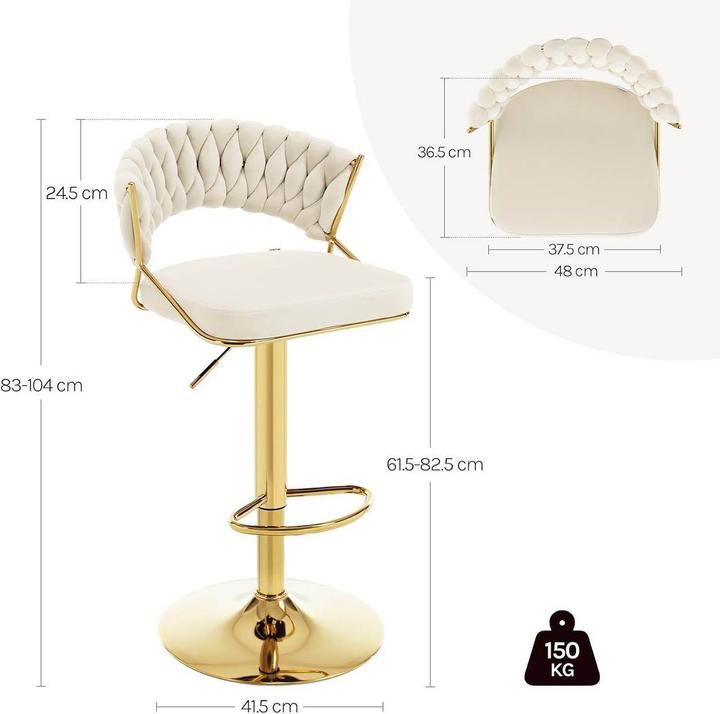 Produktbild Woltu 2x Barhocker höhenverstellbar