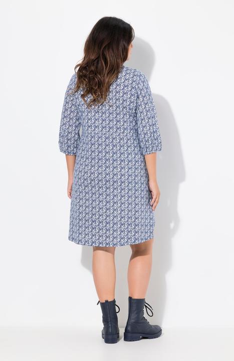 Actual product image Ulla Popken Floral Print 3/4 Sleeve Jersey Dress (54)