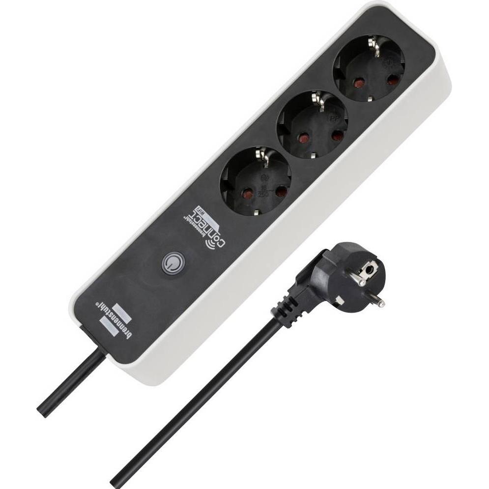 Brennenstuhl, Ciabatta multipresa, 1153230621 Steckdosenleiste Schwarz, Weiss Schutzkontakt 1 St. (3x, CEE 7/4, 1.50 m)
