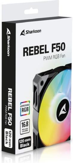 Actual product image Sharkoon Rebel F50 PWM ARGB Black (120 mm)