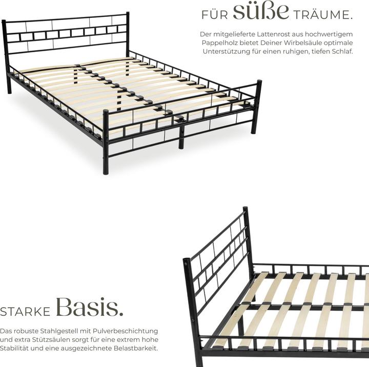 Image du produit tectake Metallbett (200 x 140 cm)