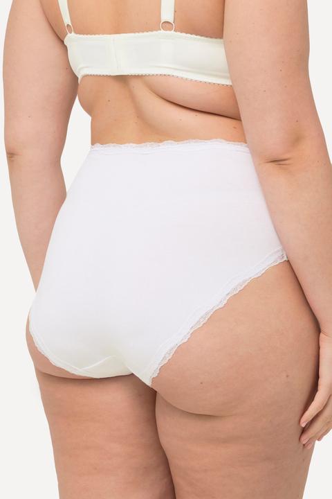 Produktbild Ulla Popken Maxislips, 3er-Pack, Spitzenkanten, Punkte/einfarbig (62)
