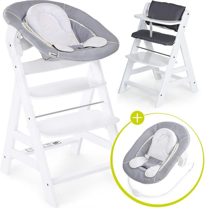 Actual product image Hauck Highchairs Alpha Plus White Newborn Set - 4-piece highchair (Highchair)