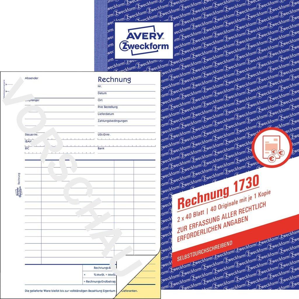 Avery, Formular, Formularbuch "Rechnung", SD, 4+1 GRATIS (40 x)