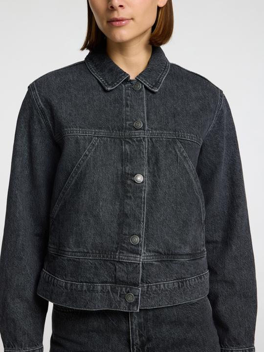 Actual product image Selected Black faded denim jacket (42)