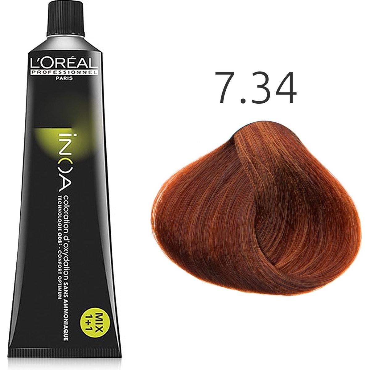 L'Oréal Paris, Haarfarbe, Inoa 7,34 60G (7,34)