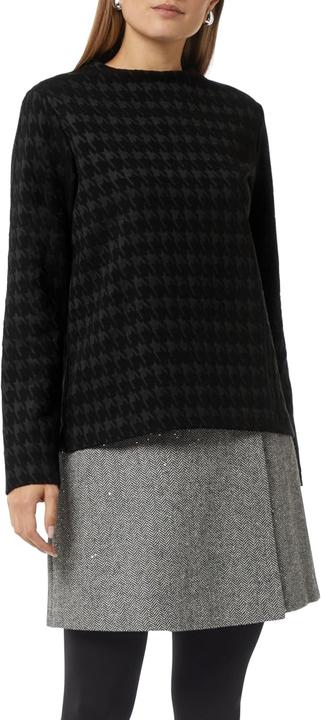 Produktbild Comma Sweatshirt Jerseyshirt mit Hahnentrittmuster und Stehkragen (42)