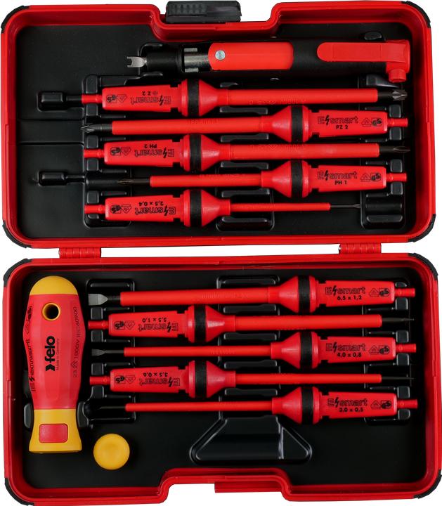 Productafbeelding Felo E-smart Industry VDE verwisselbare messen set met schakelkastsleutel, 14 stuks. (14 onderdelen)