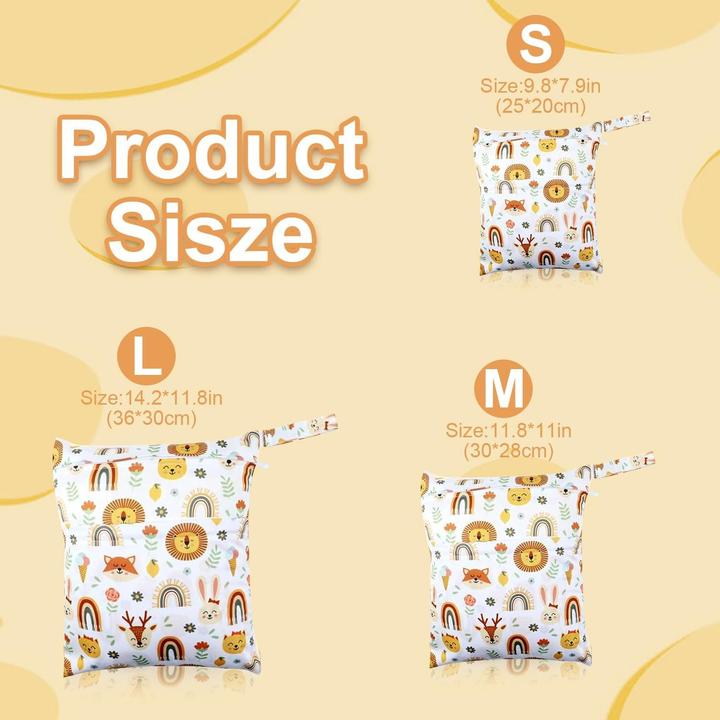 Actual product image ASMI 3 Stück Wetbag Windeltasche Set 30x36cm + 28x30cm + 20x25cm