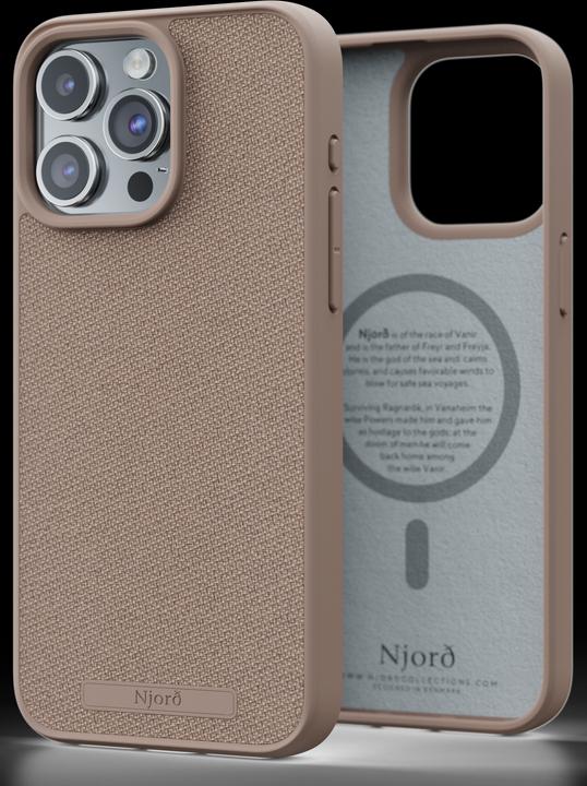 Produktbild Njord Hard-Cover Fabric MagSafe Case Pink Sand (Apple iPhone 15 Pro Max)