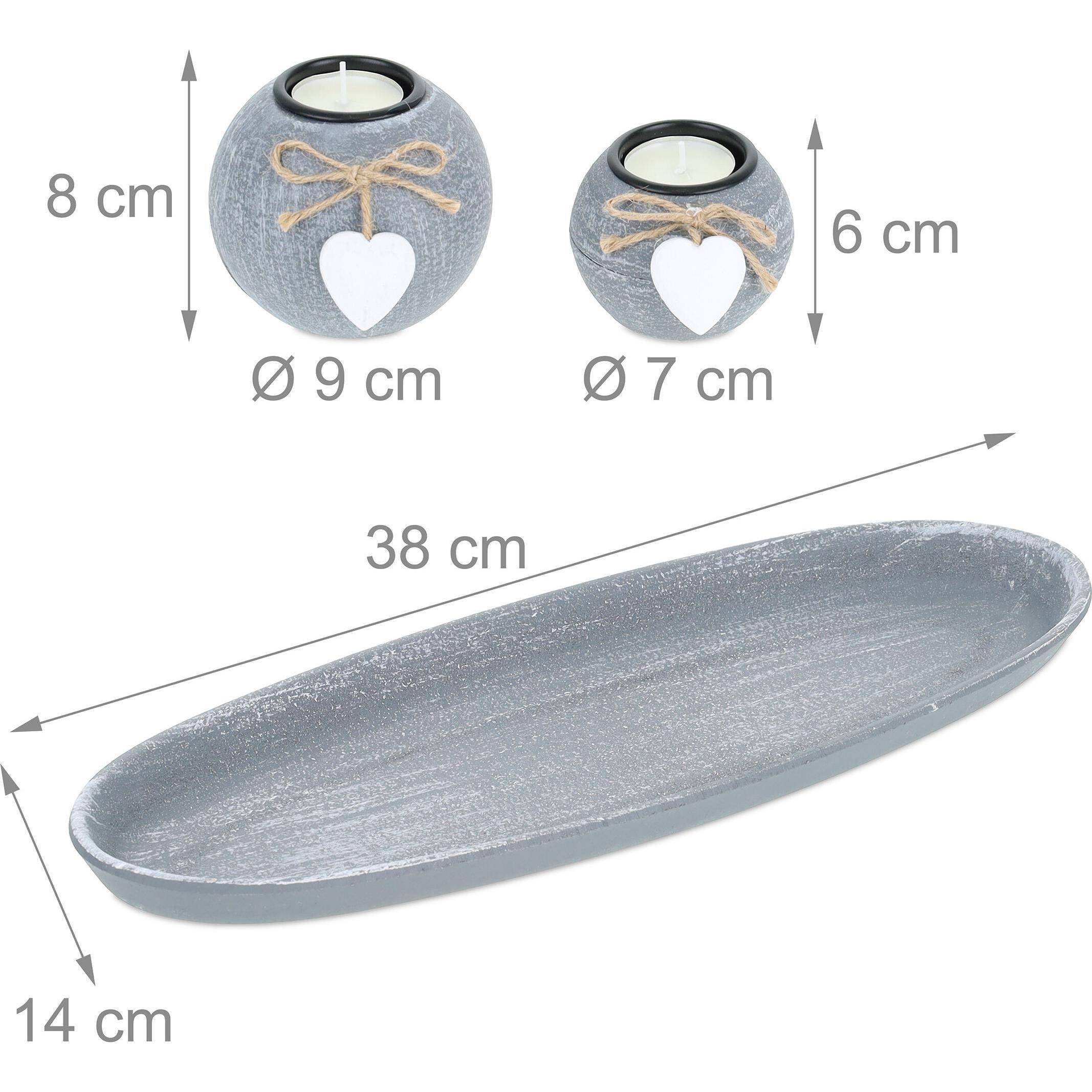 Thumbnail - Relaxdays, Kerzenständer, Teelichthalter (38 x 14 x 8.5 cm)