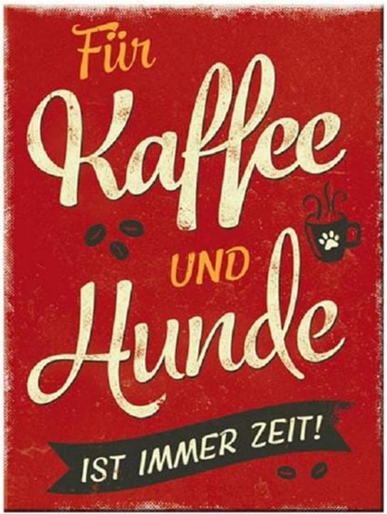 Image du produit Nostalgic-Art Merchandising Aimant adhésif café et chiens 1 pièce, rouge/blanc (1x)
