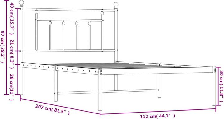 Produktbild vidaXL Bettgestell (107 x 203 cm)
