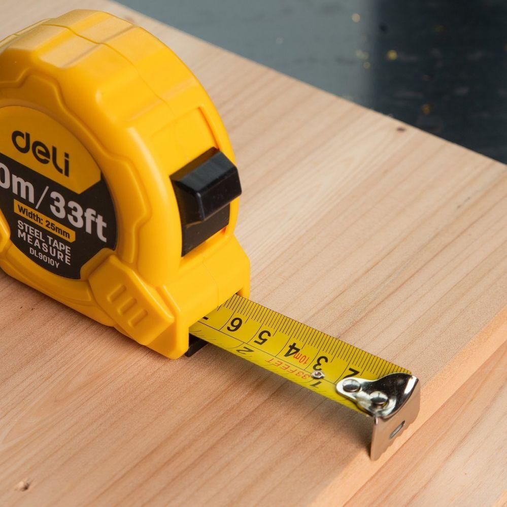 Thumbnail - Deli Tools, Längenmesswerkzeug, Steel Measuring Tape 10m/25mm EDL9010Y (yellow)