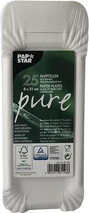 Actual product image Papstar Sausage board "pure" rectangular, 80 x 210 mm, white (25x)