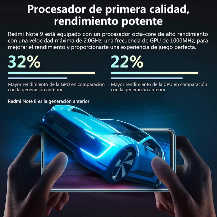 Produktbild Xiaomi Redmi Note 9 (128 GB, Midnight Grey, 6.53", Dual SIM + SD, 48 Mpx, 4G)