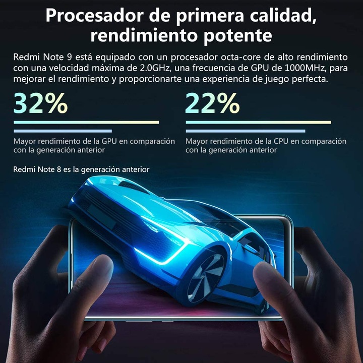 Immagine prodotto Xiaomi Redmi Nota 9 (128 GB, Grigio notte, 6.53", Doppia SIM + SD, 48 Mpx, 4G)