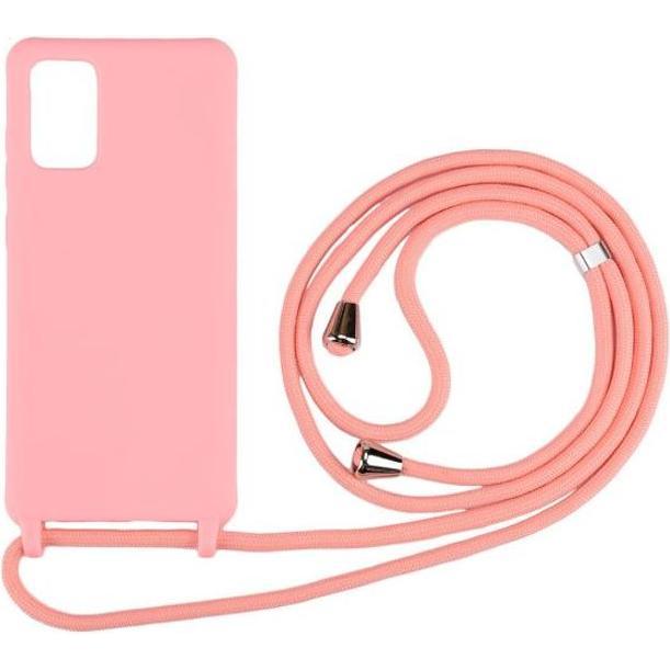 MU Style Farbige Hülle zum Umhängen, Handykette, Pink