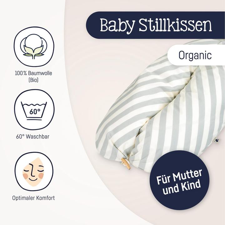Actual product image Julius Zöllner Nursing Pillow Nappi Stripes 190 cm (190 cm)