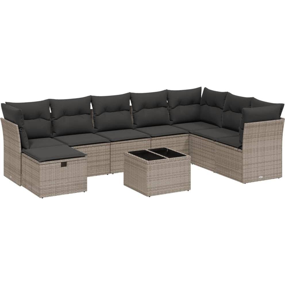VidaXL, Gartenlounge, 10-tlg. Garten-Lounge-Set mit Kissen