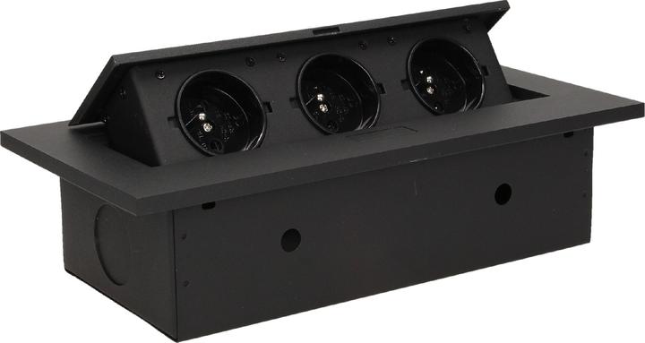 Produktbild Orno Einbausteckdosen 3x230V AC Schwarz (OR-AE-1335/B) (3 x)