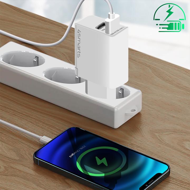 Produktbild 4smarts USB-Wandladegerät VoltPlug PD+QC 45W GaN Weiss (45 W, 2 Ports)