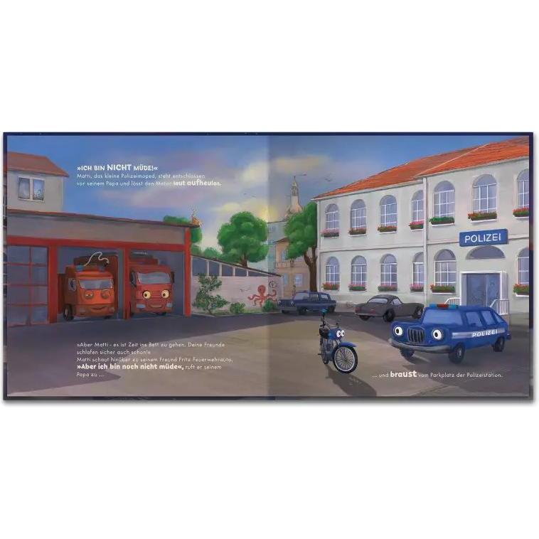 Thumbnail - Ab ins bett, Matti Moped! - Eine Gute-Nacht-Geschichte aus der grossen Stadt, Kinderbücher von Dörte Horn, Sarah Engelha...
