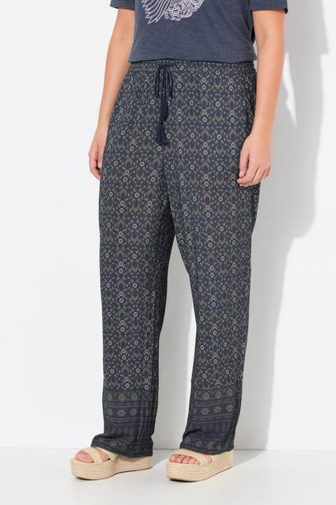Immagine prodotto Ulla Popken Pantaloni modello Rose con taglio della gamba ampio e cintura elastica (46, 48)