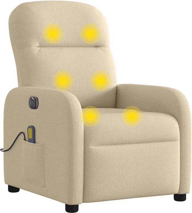 Actual product image vidaXL Massage chair electric cream fabric