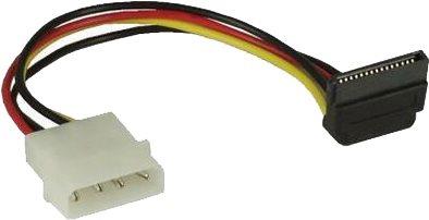 Image du produit InLine Câble adaptateur d'alimentation SATA vers Molex 4 pôles coudé en bas (15 cm, 4 broches Molex, S-ATA 15 broches)