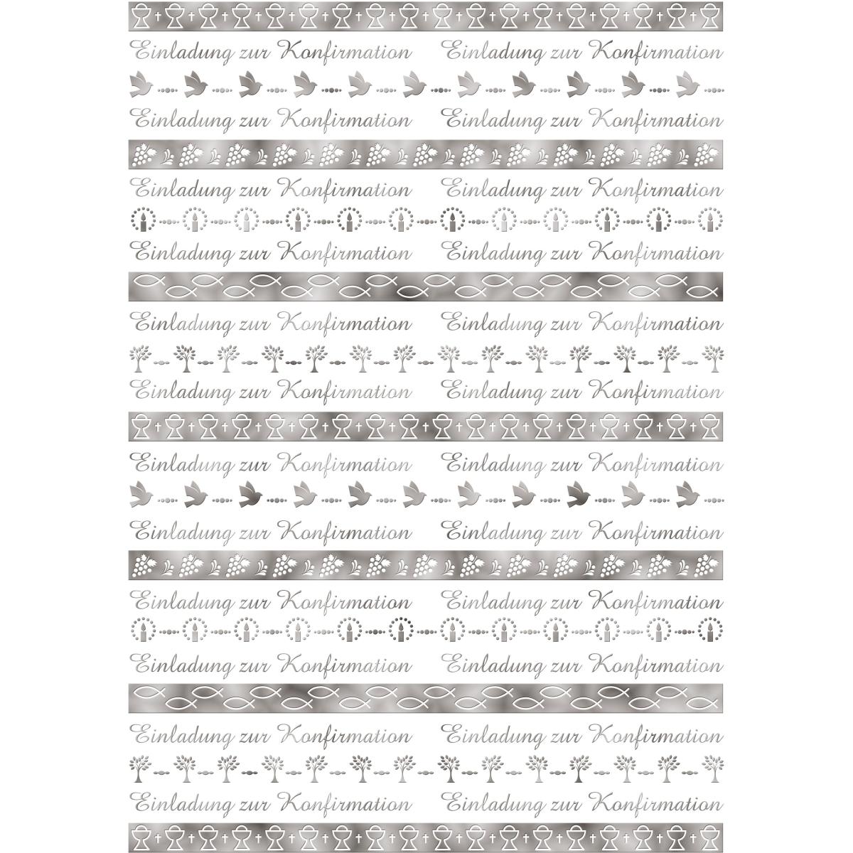 Ursus, Bastelpapier, Designkarton 'Bordüren' gold 200g/qm A4 VE=25 Blatt Motiv 1 (200 g/m², 1 x)