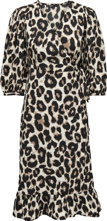 Only 3/4 Sleeve Wrap Midi Dress (M)