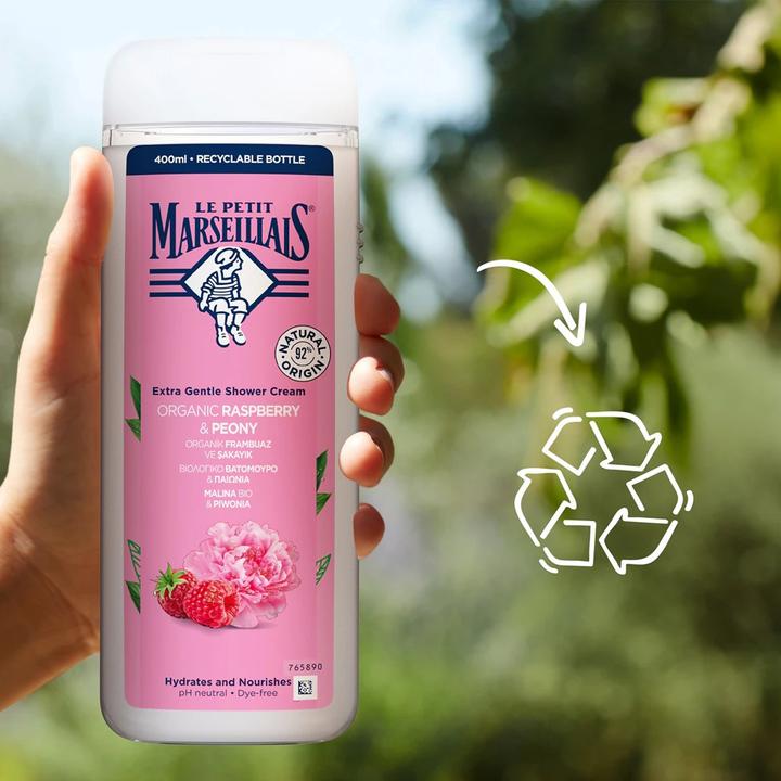 Actual product image Le Petit Marseillais Extra Gentle Shower Cream Organic Raspberry & Peony (400 ml)