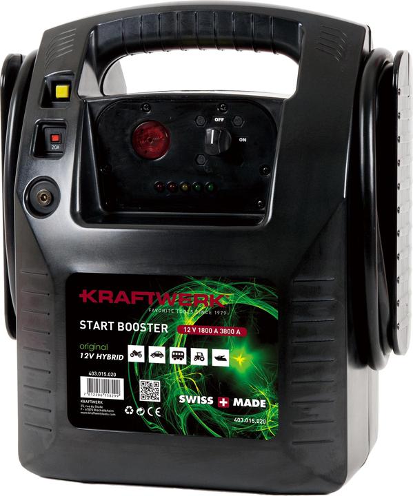 Produktbild Kraftwerk Starterbatterie mit Ladefunktion Hybrid Booster 12 V (12 V, 20 Ah, 1800 A)