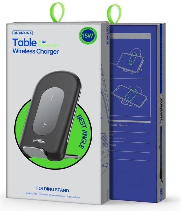 Actual product image Duzzona W2 Wireless Charger Stand - Black (15 W)