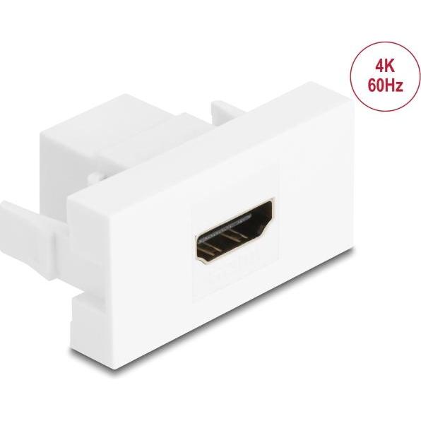 Delock Easy 45 Modul HDMI Buchse zu HDMI Buchse 4K 60Hz weiss (Antennenkabel), Antennenkabel