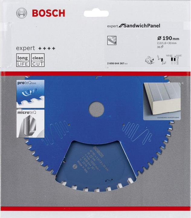 Productafbeelding Bosch Professional Zubehör Cirkelzaagblad EX SH H 190x30-.