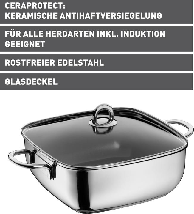 Produktbild Silit Schmorkasserolle Studio 29cm, keramik (Bräter + Schmortopf, Edelstahl, 29 x 10 cm)