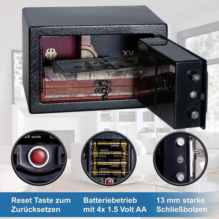 Actual product image Anadol Tresor Basic electronic mini safe with combination lock Emergency keys