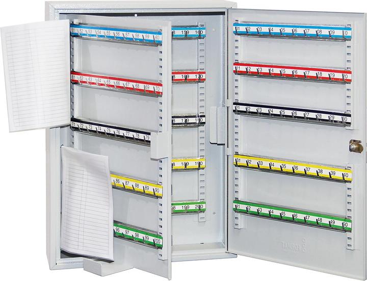 Actual product image Key cabinet S H550xW380xD140mm 1-door cylinder lock No. of hooks 200