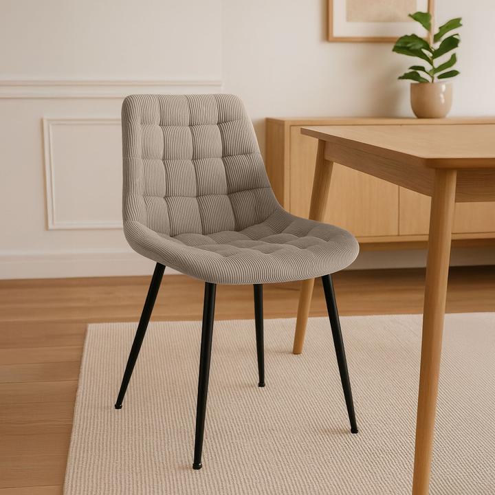 Actual product image CLP Sardna dining chair upholstered in corduroy with backrest