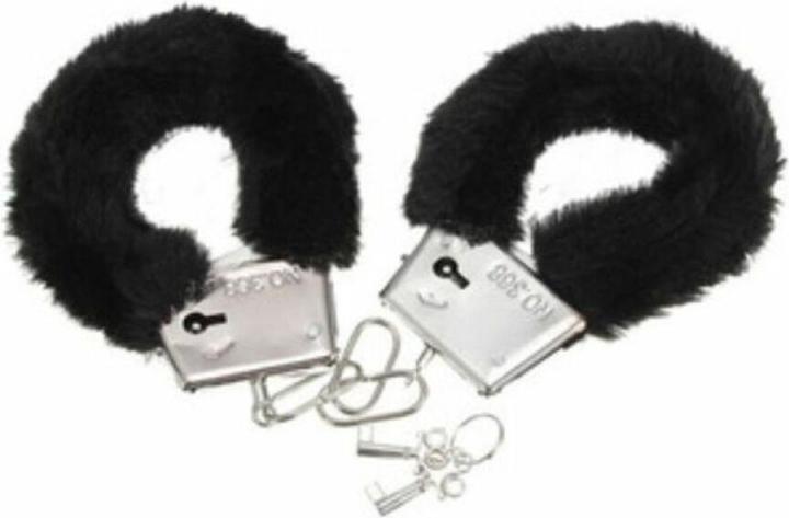 Diablo Picante Pleasure Furry Handcuffs Black