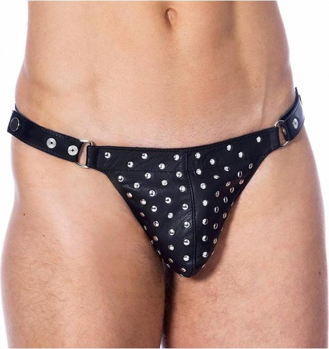 Rimba Leder-Slip mit Nietenverzierung (S, L)