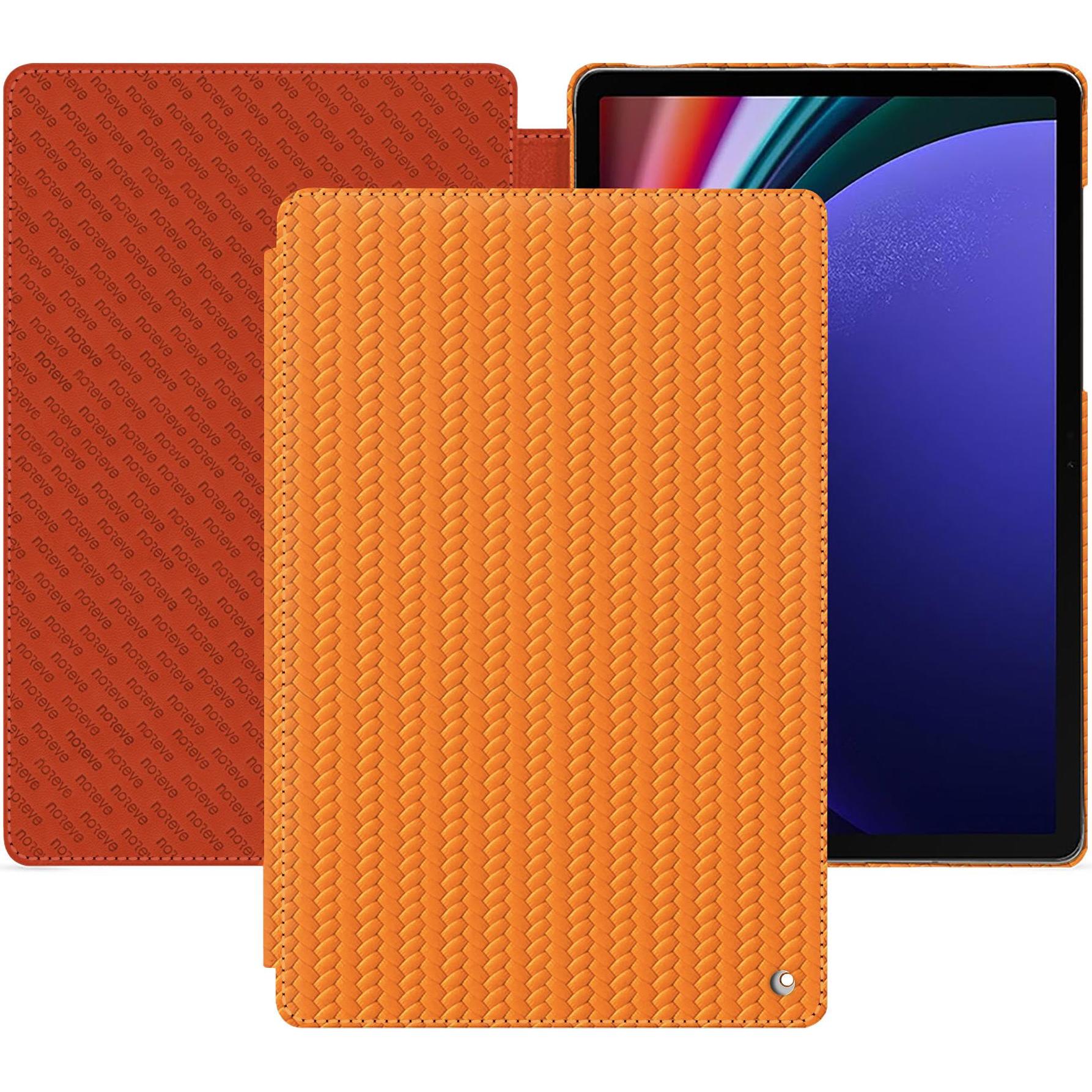 Noreve Lederschutzhülle horizontal (Galaxy Tab S9+), Tablet Hülle, Orange