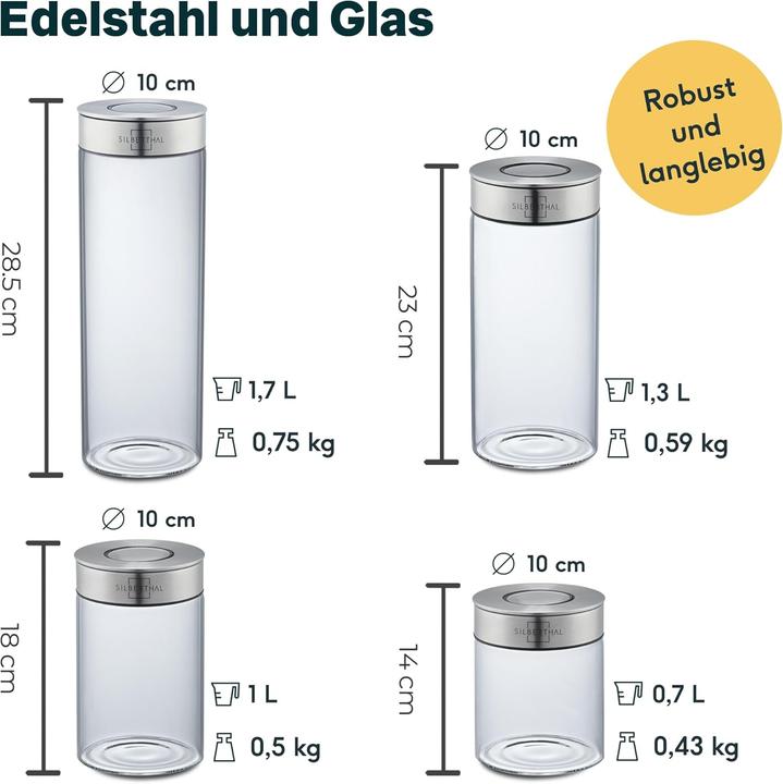 Produktbild Silberthal 4-teiliges Vorratsglas-Set