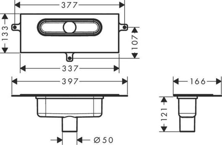 Immagine prodotto hansgrohe Corpo base uBox universale, per canali doccia Corpo di scarico, verticale (397 mm)