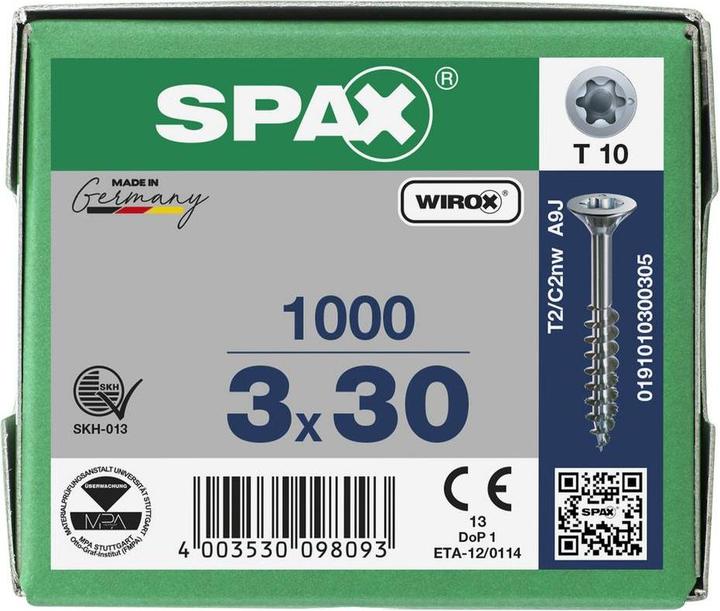 Actual product image Spax Countersunk Head Brake Pads T-Star Plus T10 Partially Threaded (1000 Screws per piece)
