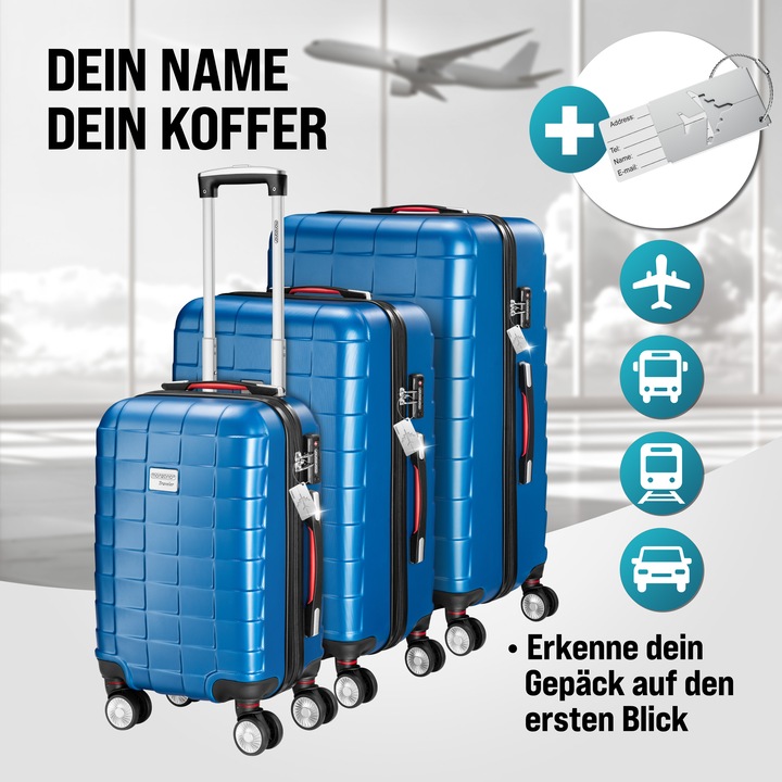 Produktbild Monzana Hartschalenkoffer TSA Schloss 3er Set