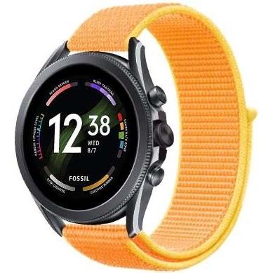 Strap-it Nylonarmband (22 mm, Nylon), Uhrenarmband, Gelb